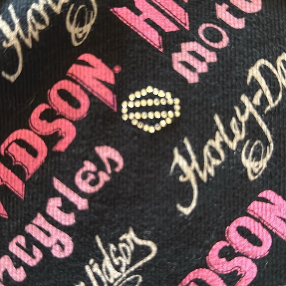 Harley Davidson size small gorgeous bling black and pink like new logo tank top - Picture 2 of 4